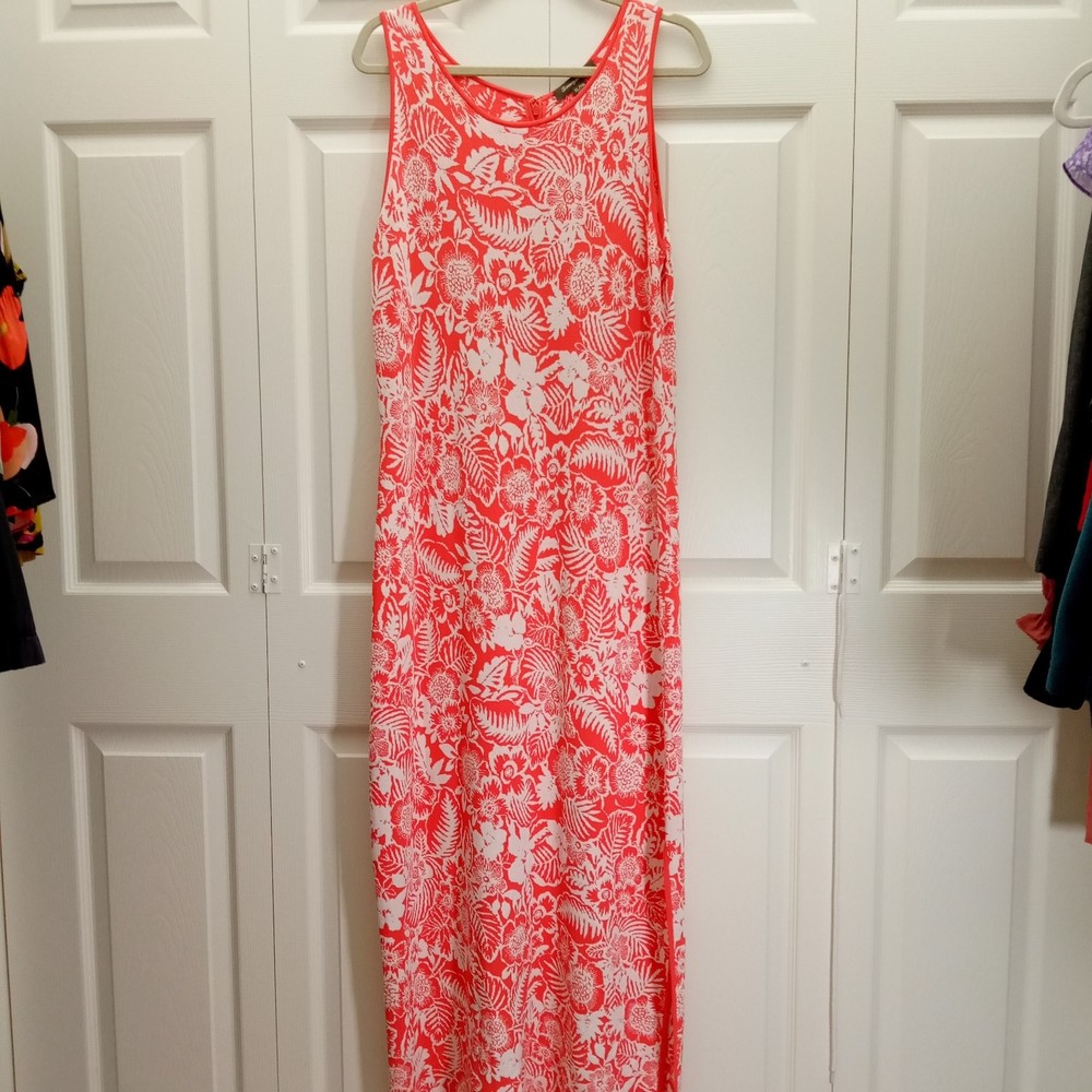 Tommy Bahama Tropical Print Orange/White Maxi Dress in size XL